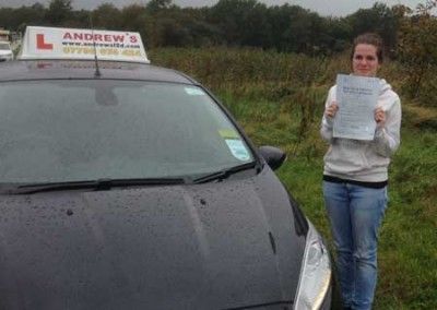 Gwen pictured after a course of lessons in Glan CXonwy