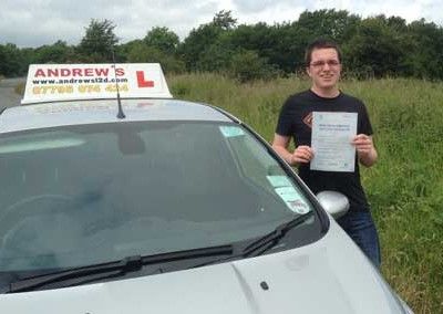 Gareth had a great driving test