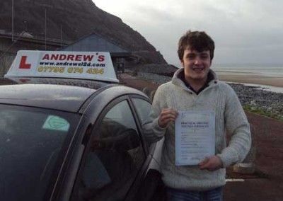 Joe drove over Menai Bridge on his driving test