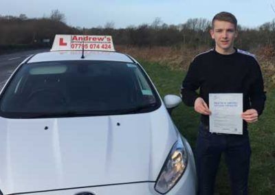 Harry with driving school car in North Wales