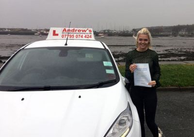 Angharad in Betws y Coed North Wales with Andrew's Driving School Car