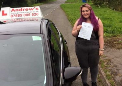 Becki after Rhos on sea driving lessons