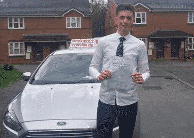 Jack in Rhyl with driving school car