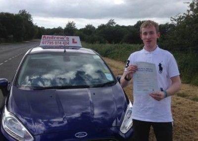 Llandudno Junction Driving Lessons callum with driving test pass certificate