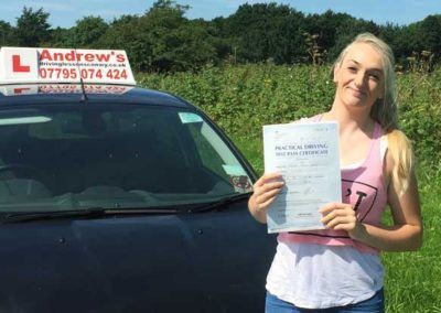 Shannon with driving licence at Llandudno