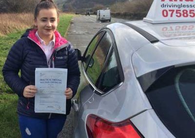 Siobhan in Rhos on Sea with driving school car