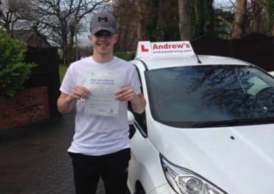 Daniel driving test passed in Rhyl