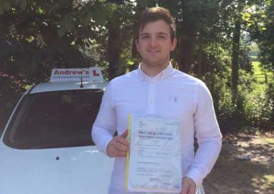 Luke outside the Dvsa driving test centre in Rhyl