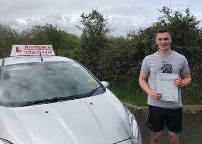 Brayden at rhyl driving test centre