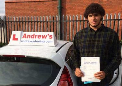 Nicholas passed his driving test inRhyl