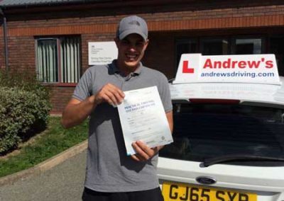 Remi passed his driving test in Rhyl