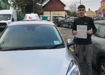 Jack with driving school car in Prestatyn