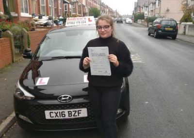 Georgia in Bangor with naz's driving school car.