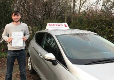 Oliver in Old Colwyn after passing his driving test.