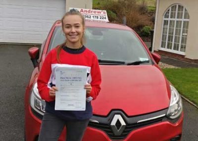 Amy in Gla Conwy after her driving test