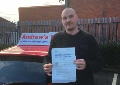 Shaun in Rhyl driving test centre car park