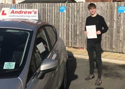 Brendan in Llandudno with driving instructors car