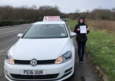 Kaytie from Colwyn Heights with her driving instructors car