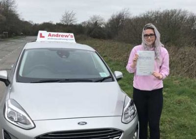 Cerys at Bangor Driving Test Centre