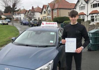 Tim passed driving test without any minor faults