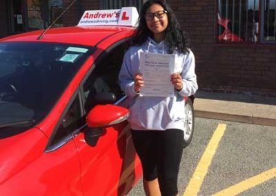 Sasi at Rhyl Driving Test Centre.