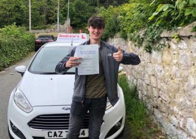 Finlay took his driving test in Rhyl.