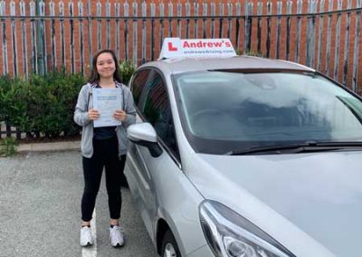 Nicola in Rhyl driving test centre