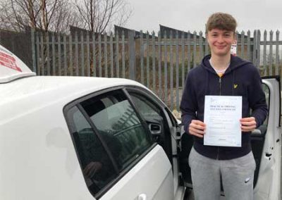 Harri at the DVSA driving test centre in Bangor