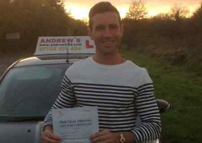 Jamie had a first time pass on his driving test