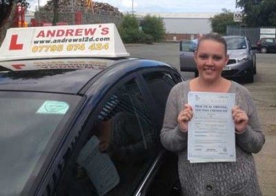 Kelly passed driving test with 0 minors