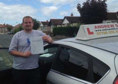 Chris happy with his driving test pass