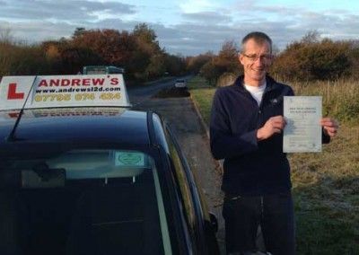 Andrew who works in Llandudno passed the driving test today after bay parking