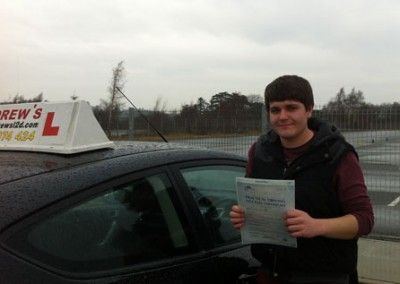 The driving examiner was happy with alasdairs drive in bangor today