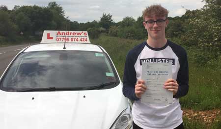 Max driving test photo conwy