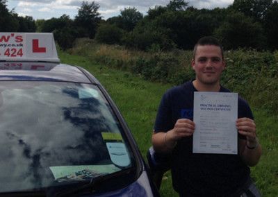 Driving lessons in Llandudno junction resulted in Ben passing test at Bangor