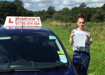 Driving Lessons in Llandudno and Penmaenmawr and a driving test pass for Becky Moody