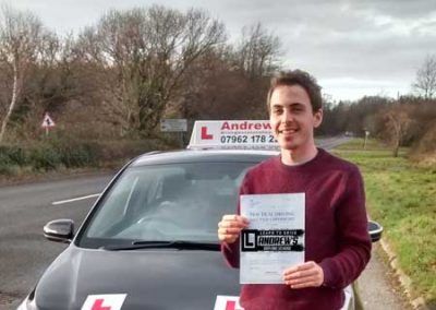 Glen in Old Colwyn North Wales after passing his driving test