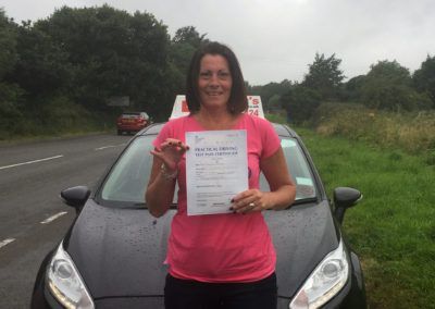 Tracy after passing the test in North Wales