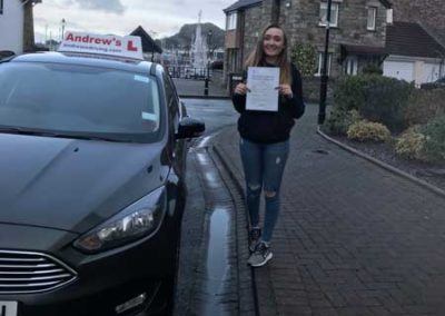 Bronwen with driving test pass in North Wales