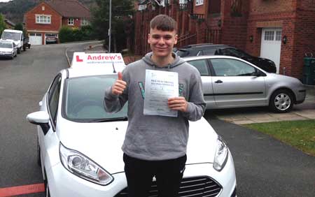 Regan with his driving test pass
