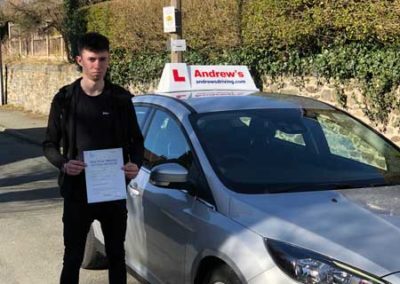 James took his driving test in Bangor