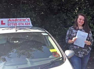 Phoebe passed driving test first time