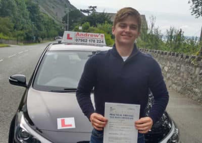 Daniel passed driving test first time