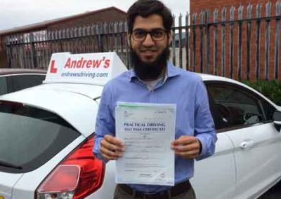 Dr Taha Haroon Rasu passed driving test first time