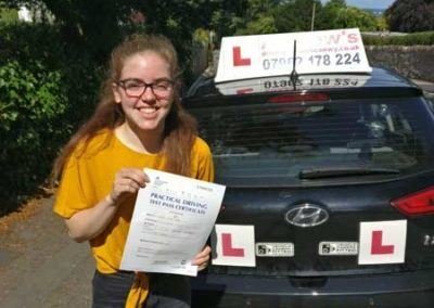 Caitlin passed her driving test today.
