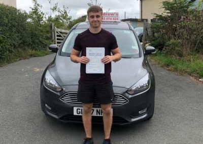 James in anglesey after passing his driving test first time