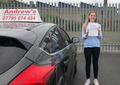 Lucy passed the driving test first time