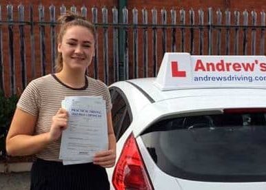 Caitlin passed driving test at Rhyl September 2018.