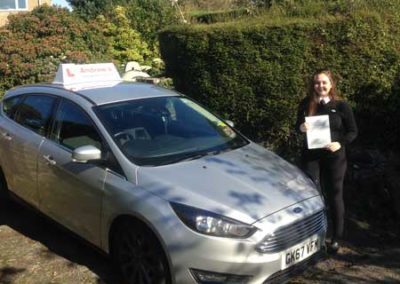 Aimee driving test in Glan Conwy