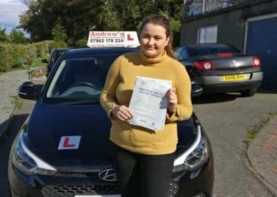 Niamh with her driving test car